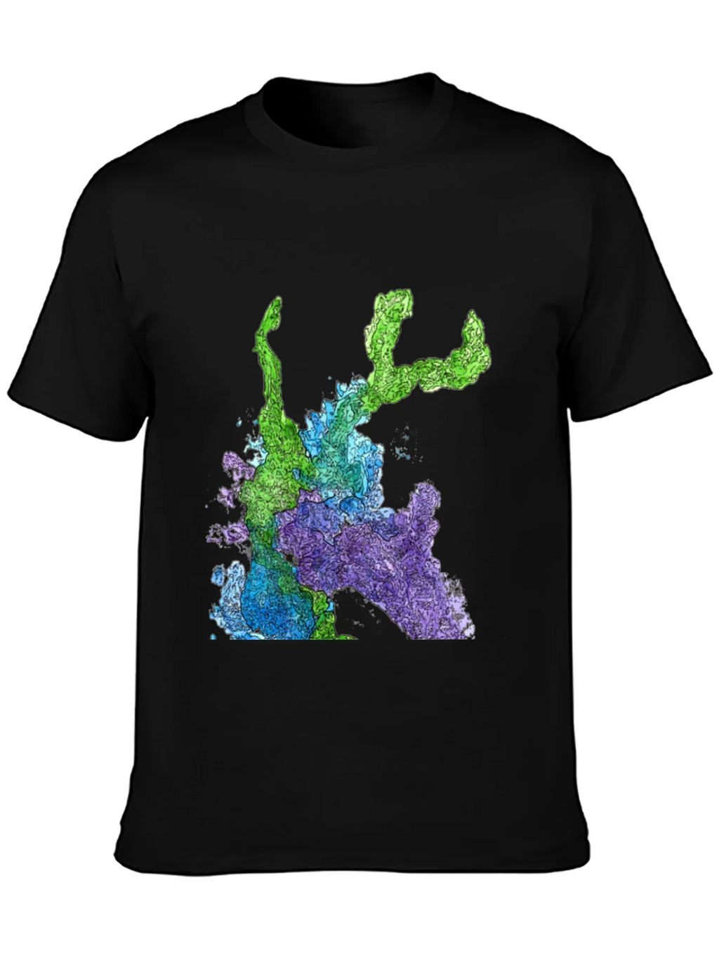 Abstract Art Graphic Print T-Shirt - Mens Black Tee product image 3