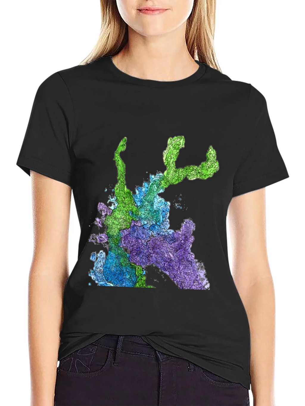 Abstract Art Graphic Print T-Shirt - Mens Black Tee product image 2