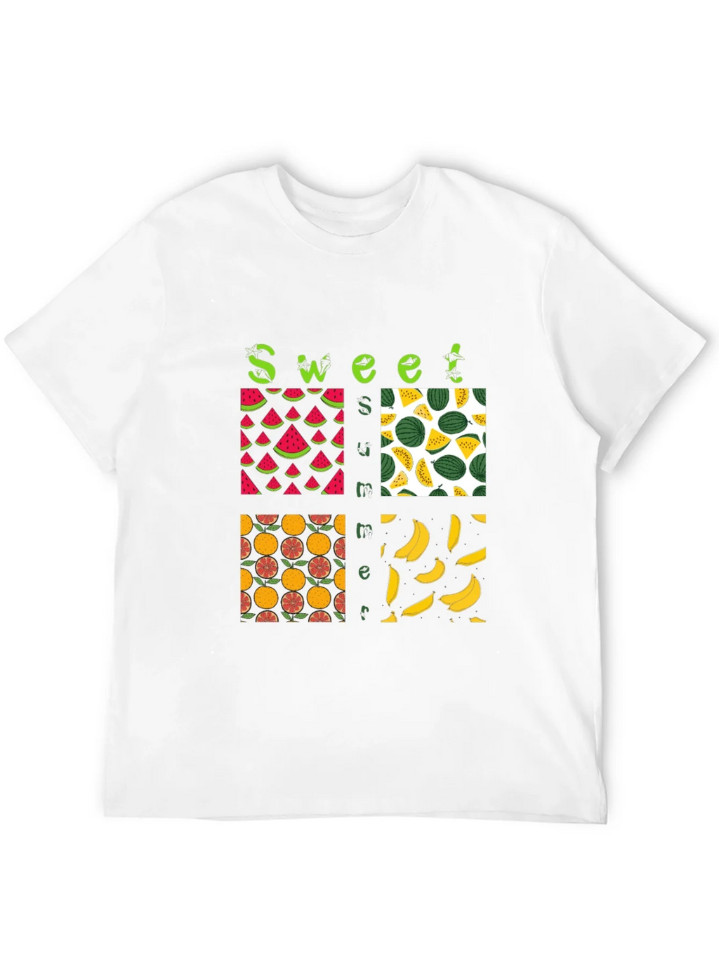 Sweet Summer Fruits Graphic Black T-Shirt product image 7