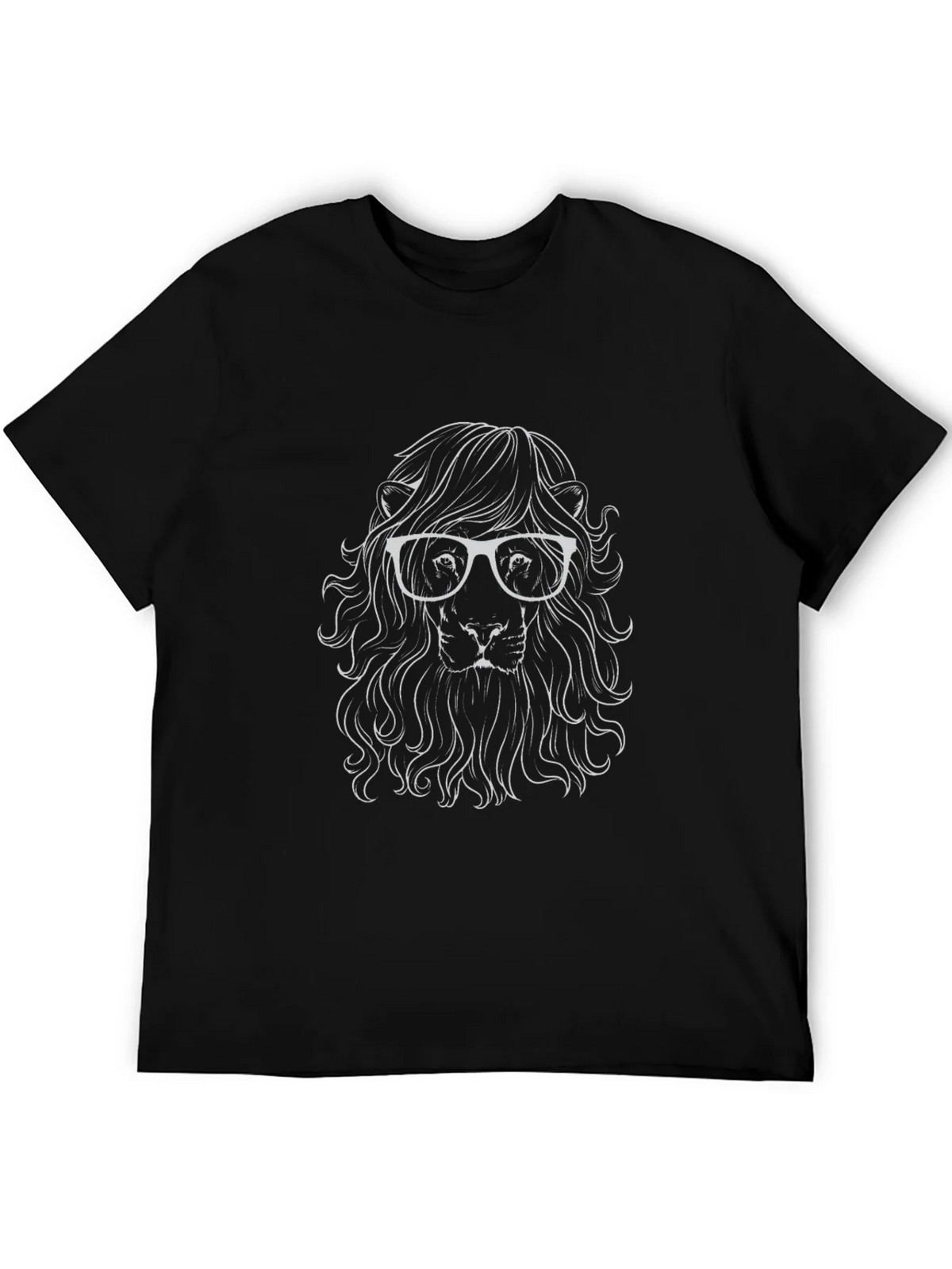 Lion with Glasses Graphic Tee - Stylish Black T-Shirt product image 5