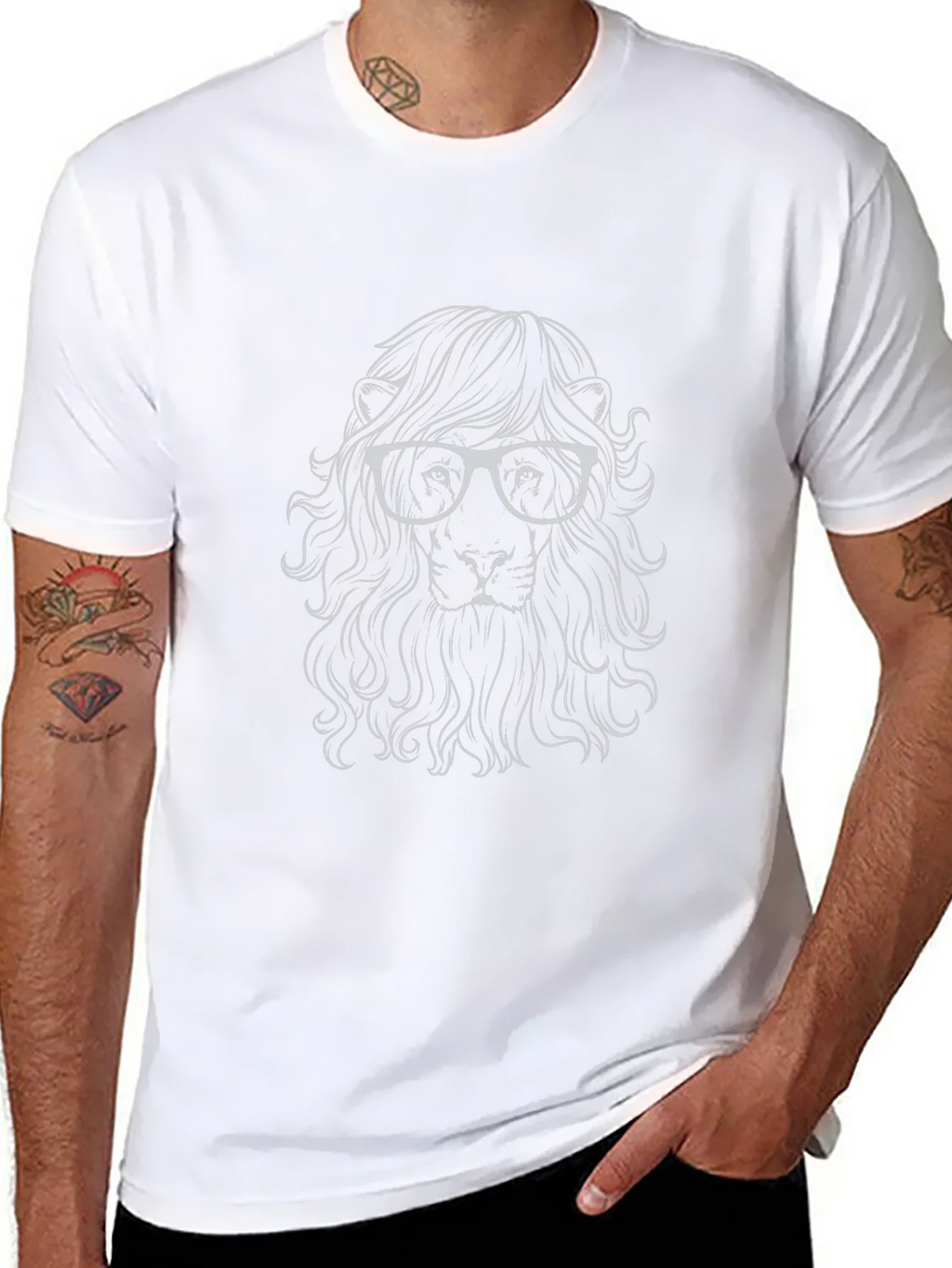 Lion with Glasses Graphic Tee - Stylish Black T-Shirt product image 7