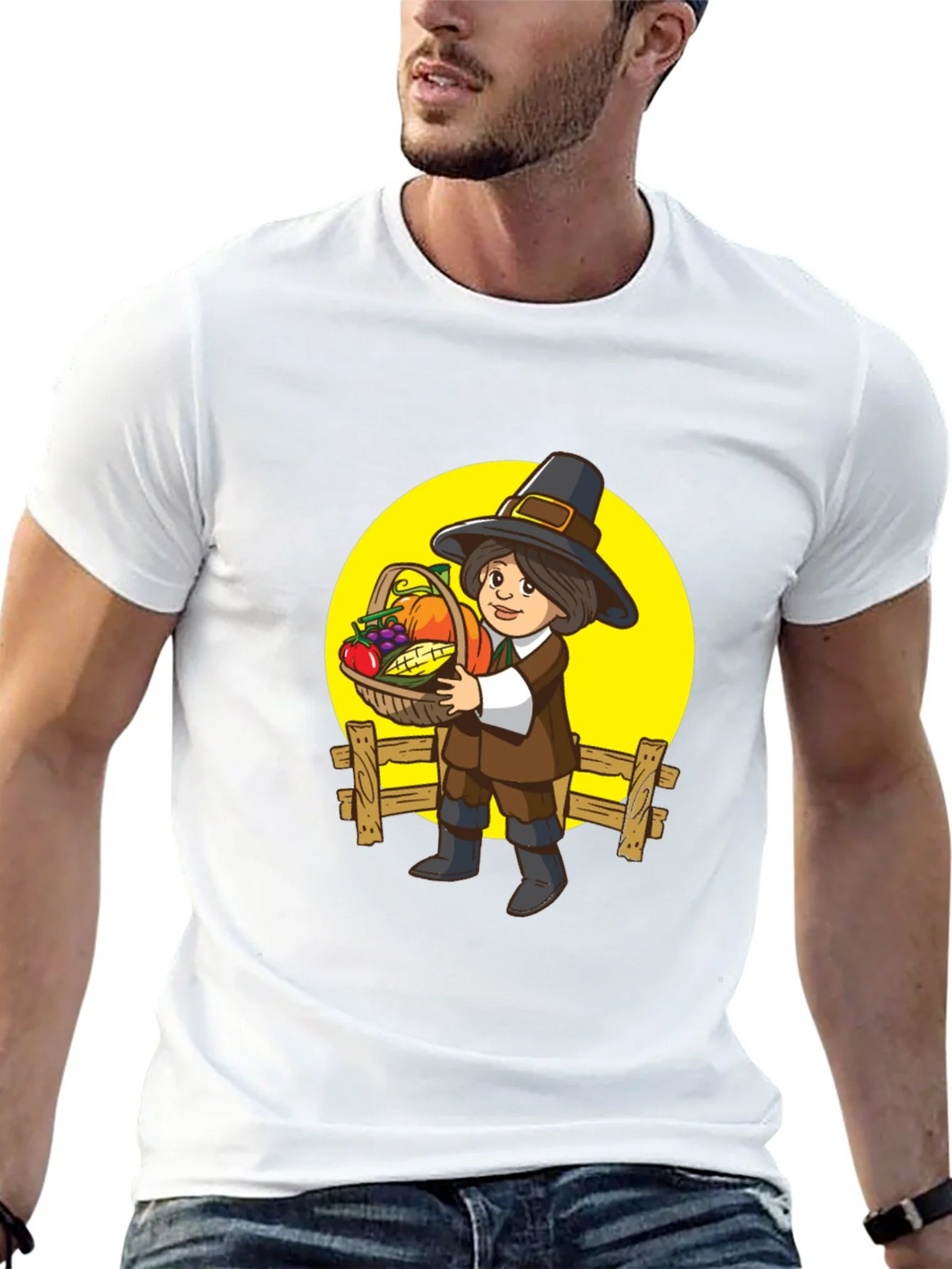 Pilgrim Harvest Graphic Tee - Thanksgiving T-Shirt product image 2
