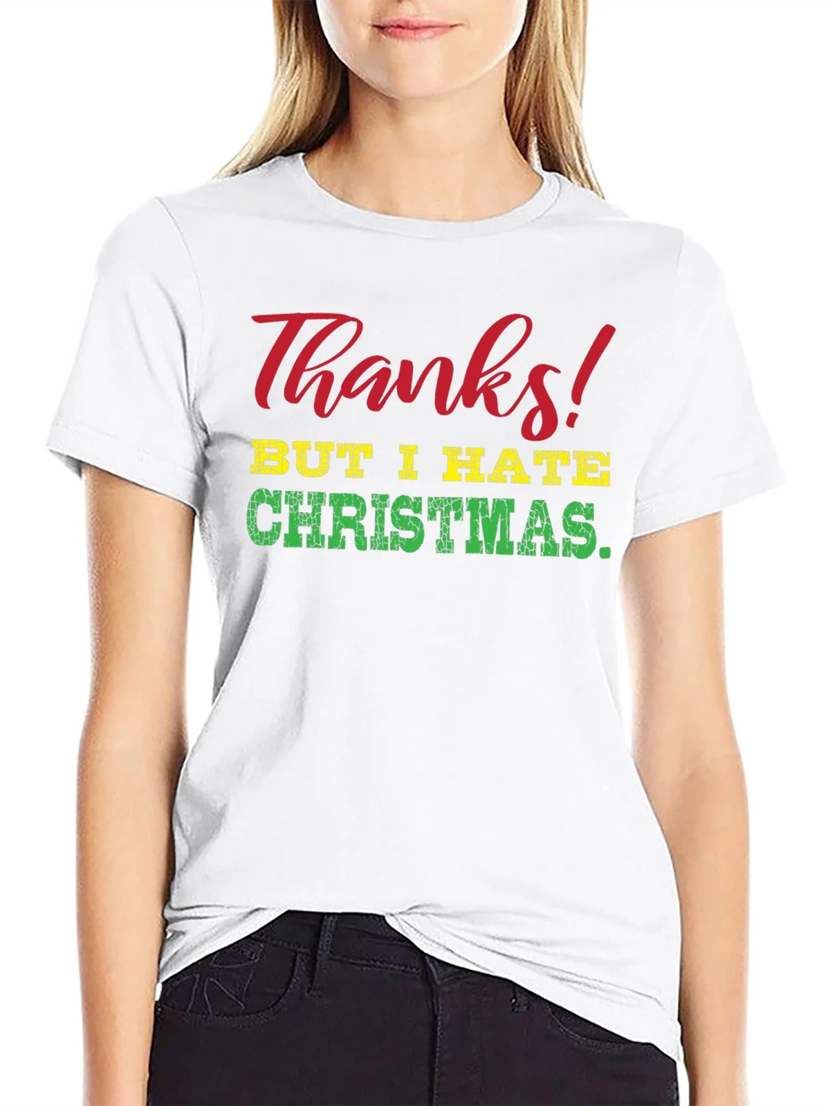 Funny Thanks But I Hate Christmas Graphic Tee product image 7
