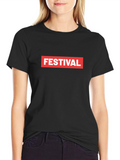Festival Box Logo Graphic Tee - Cool Black T-Shirt product image 1