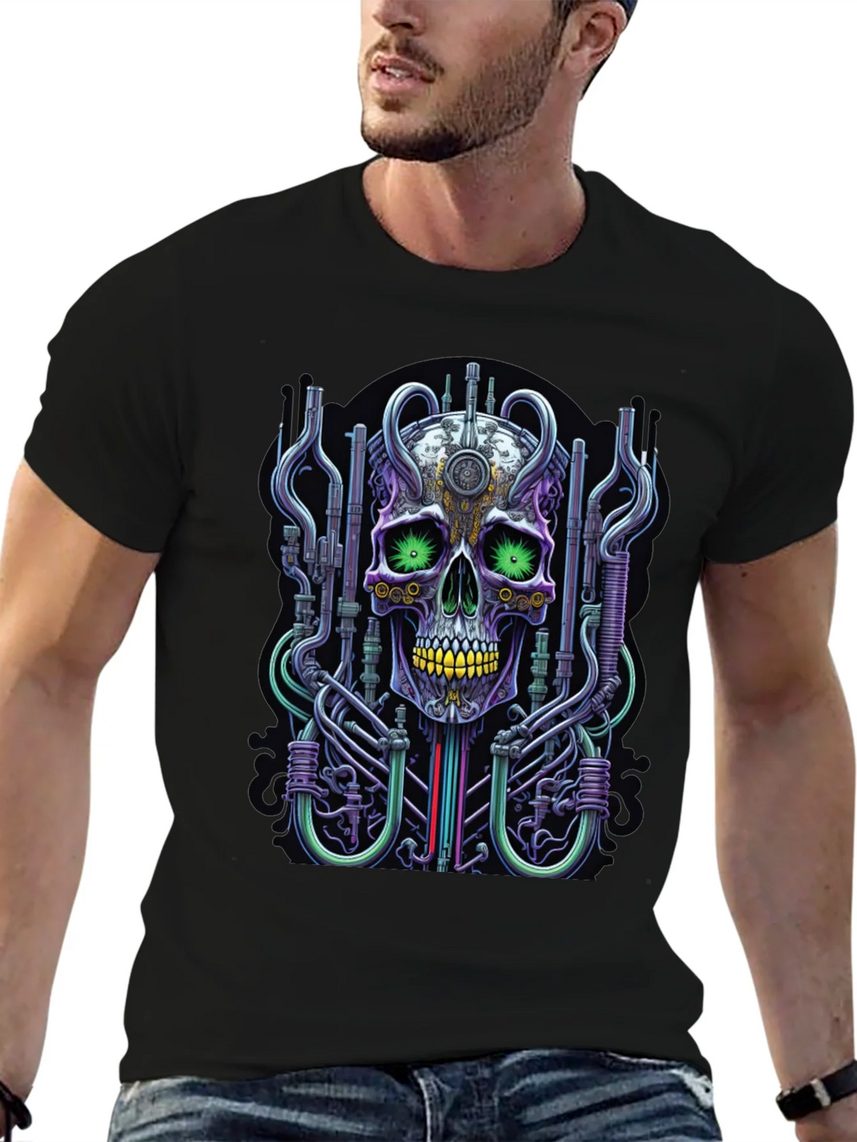 Cyberpunk Skull Graphic Tee - Unique Design product image 6