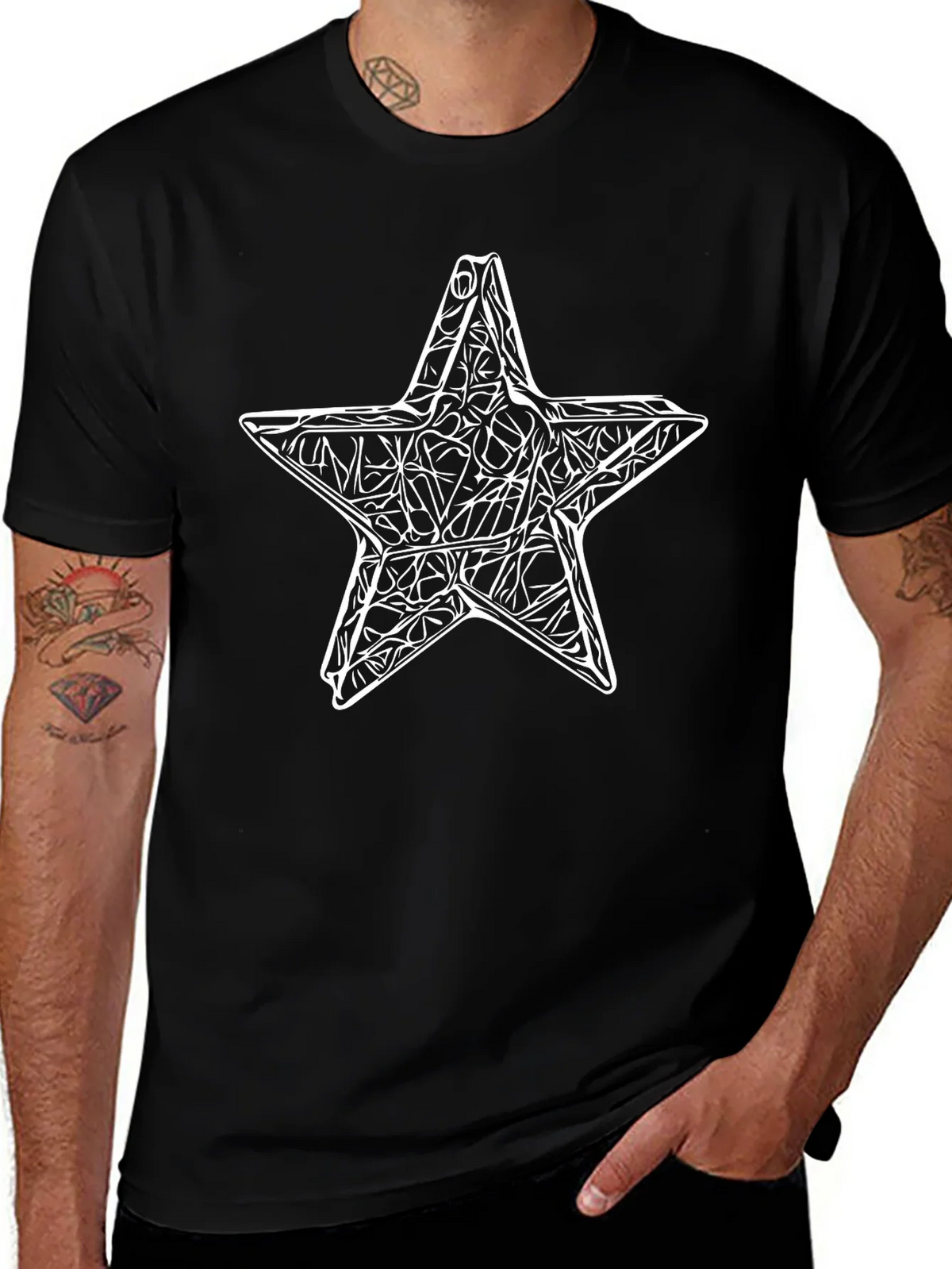 Abstract Star Graphic Tee - Mens Black T-Shirt product image 1