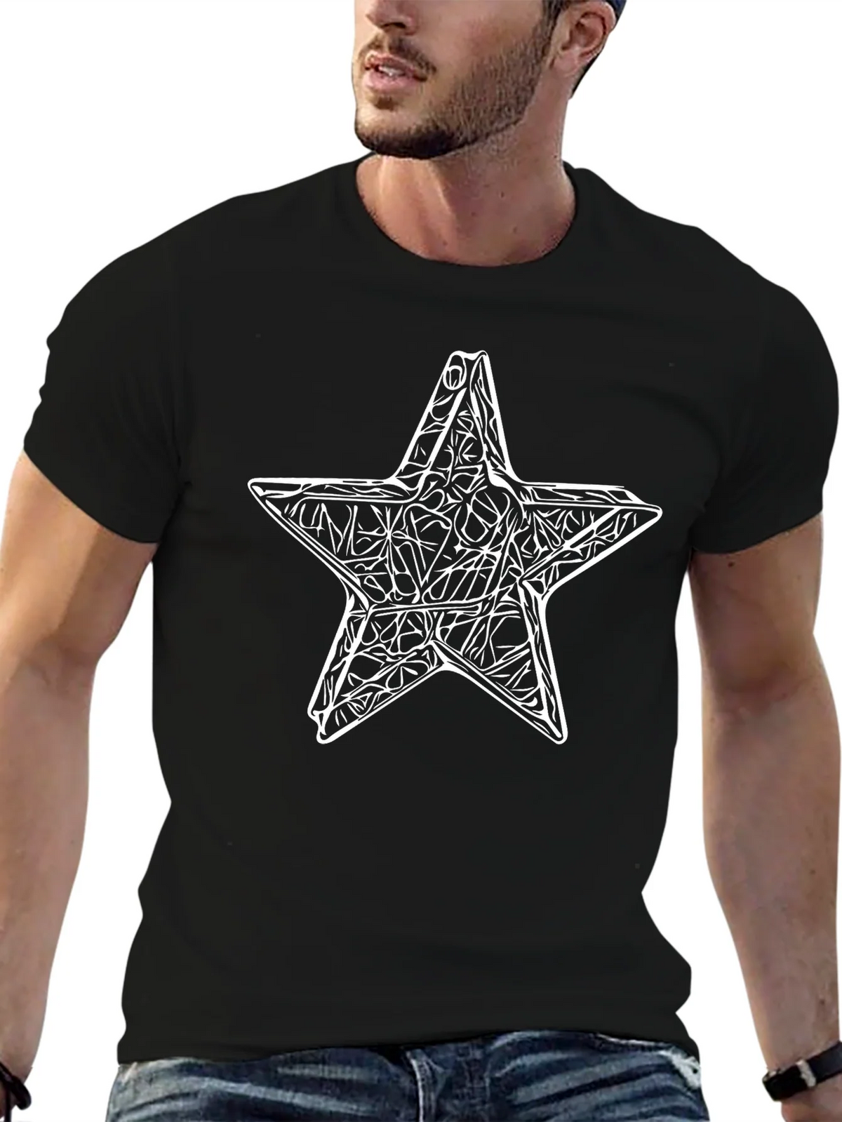 Abstract Star Graphic Tee - Mens Black T-Shirt product image 6