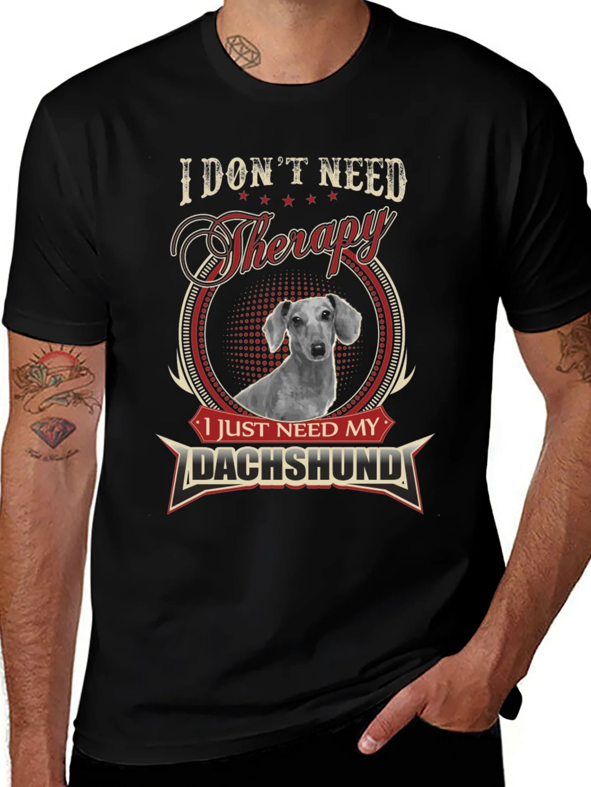 Dachshund Therapy T-Shirt - Funny Dog Lover Tee product image 1