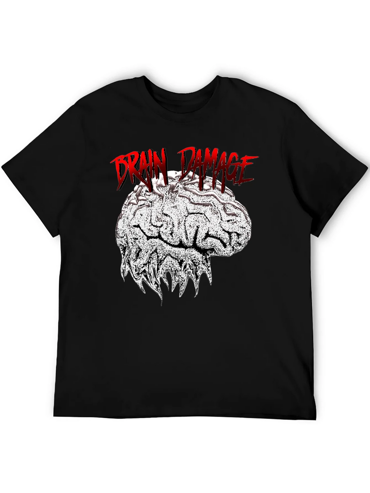 Brain Damage Graphic Tee - Unique Design Black T-Shirt product image 5