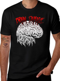 Brain Damage Graphic Tee - Unique Design Black T-Shirt product image 1