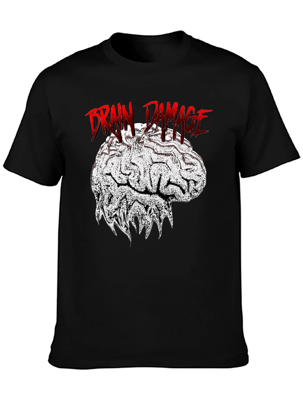Brain Damage Graphic Tee - Unique Design Black T-Shirt product image 3