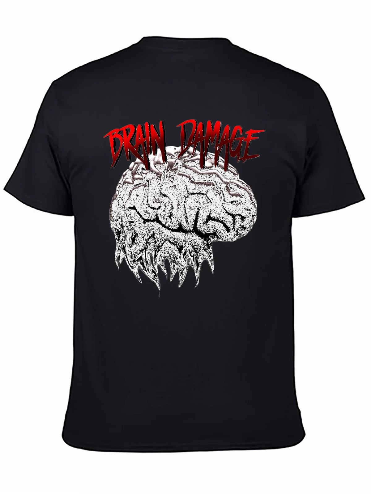 Brain Damage Graphic Tee - Unique Design Black T-Shirt product image 4