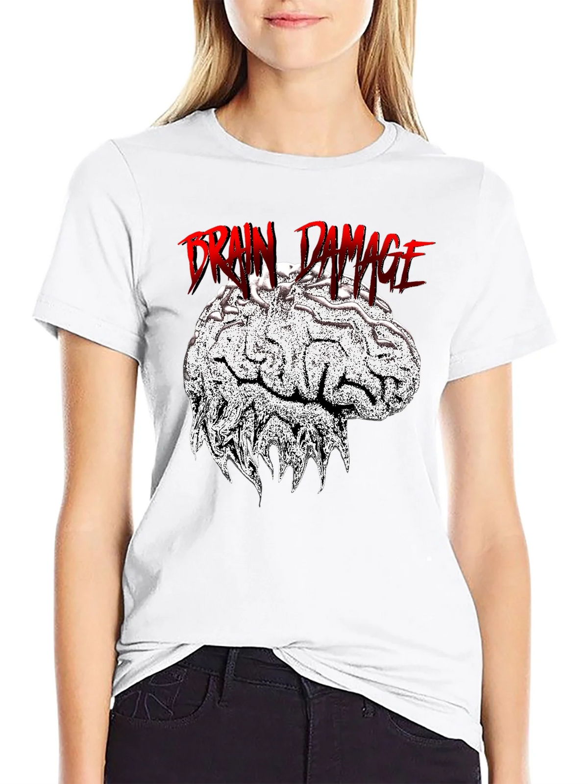 Brain Damage Graphic Tee - Unique Design Black T-Shirt product image 8