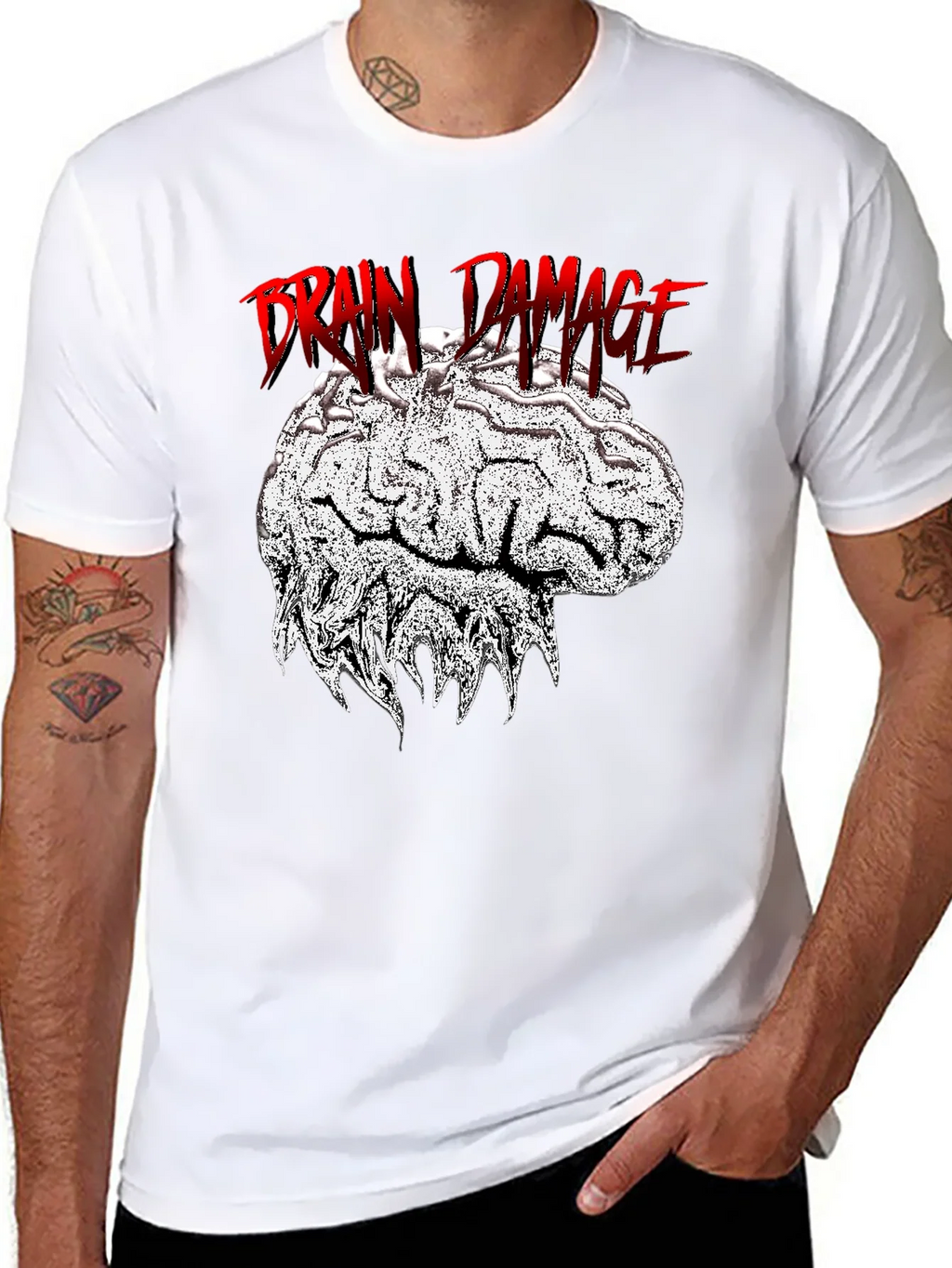 Brain Damage Graphic Tee - Unique Design Black T-Shirt product image 7
