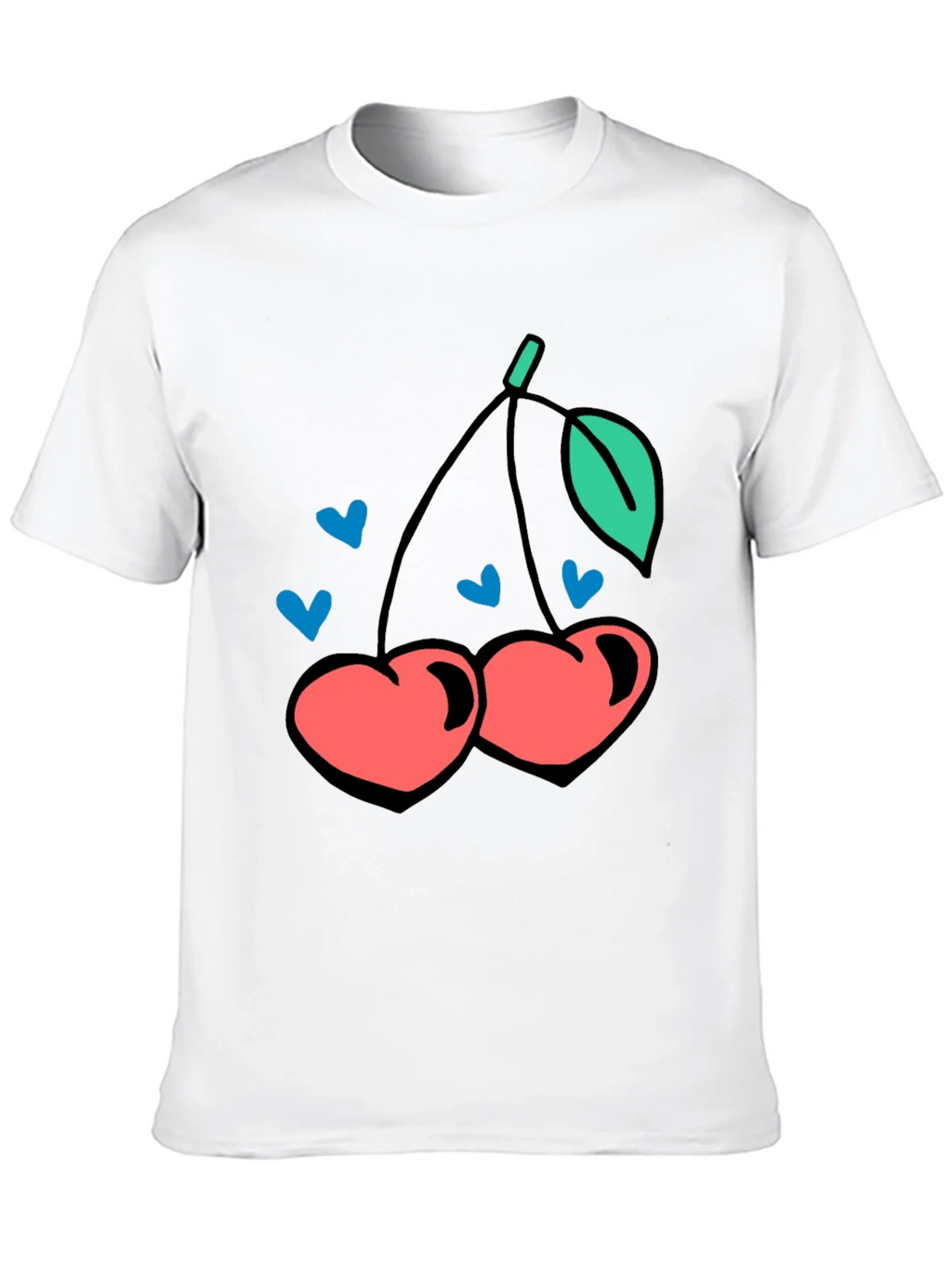 Cherry Hearts Graphic Black T-Shirt product image 8