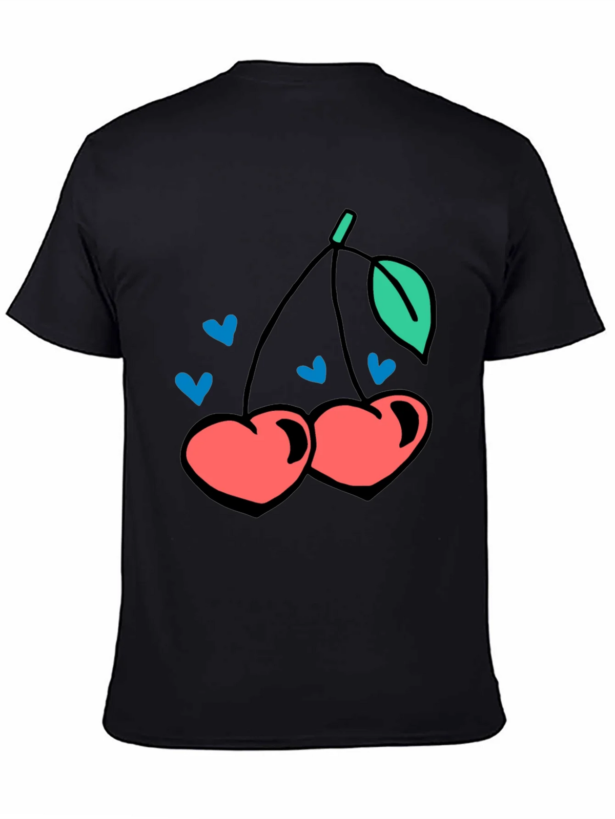 Cherry Hearts Graphic Black T-Shirt product image 3