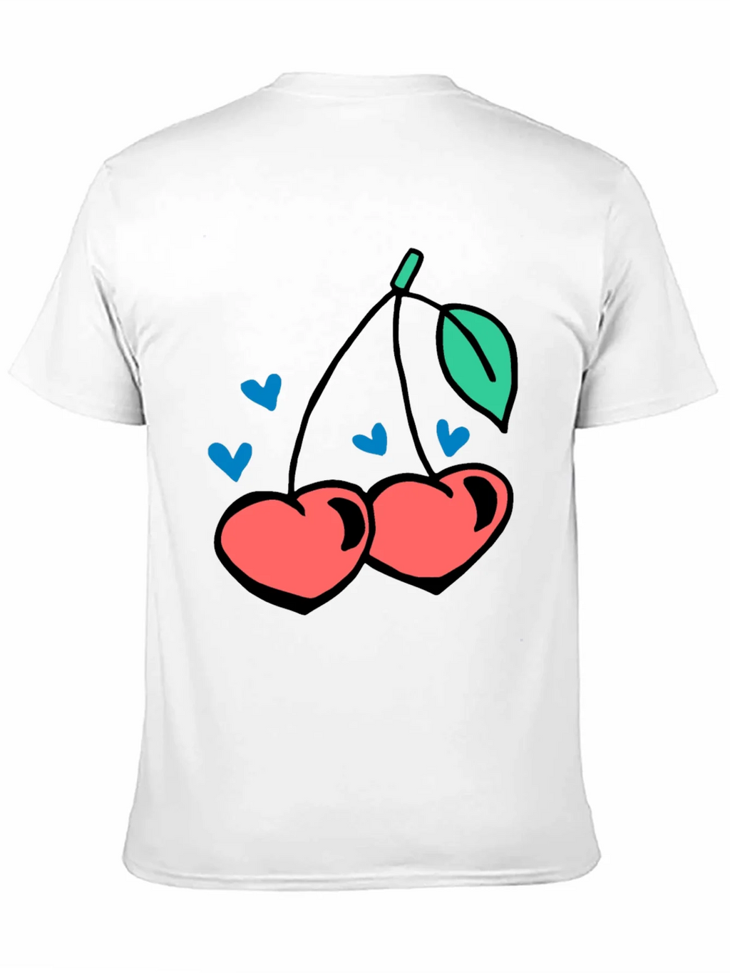 Cherry Hearts Graphic Black T-Shirt product image 9
