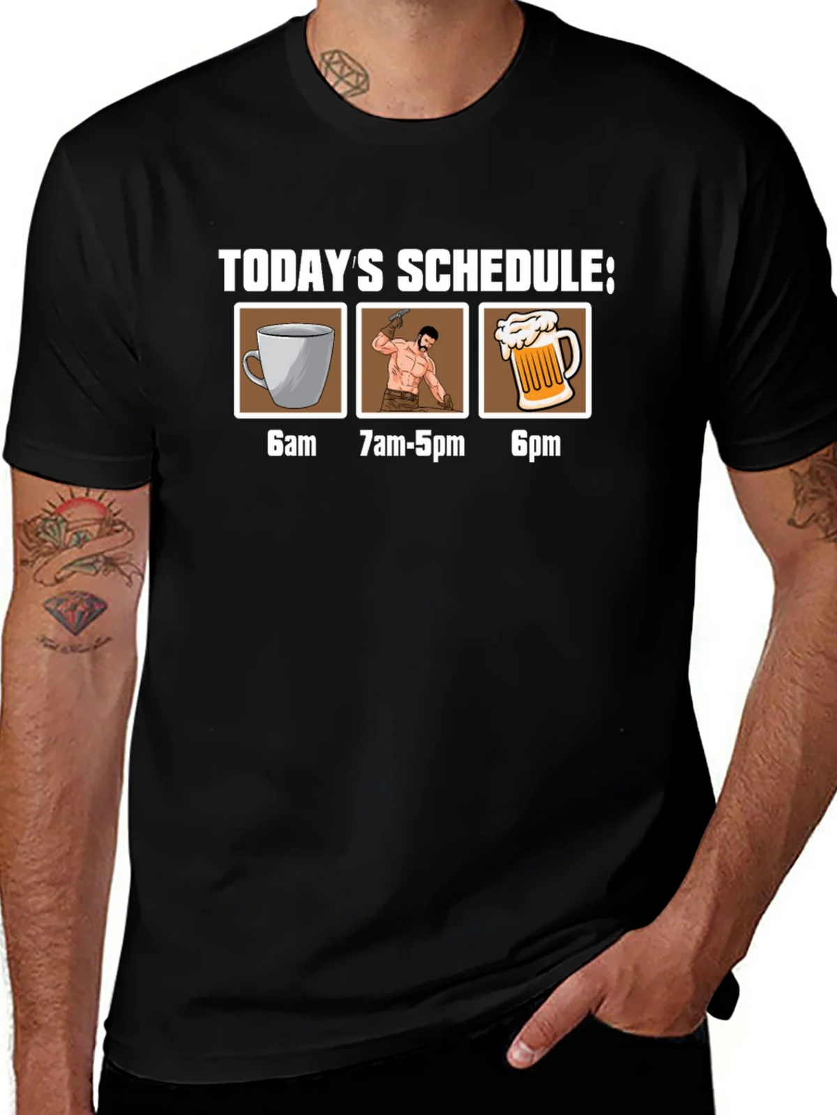 Humorous Schedule Graphic Tee product image 1