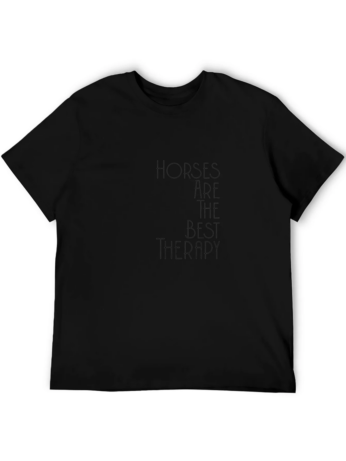 Horses Are The Best Therapy Black T-Shirt product image 2
