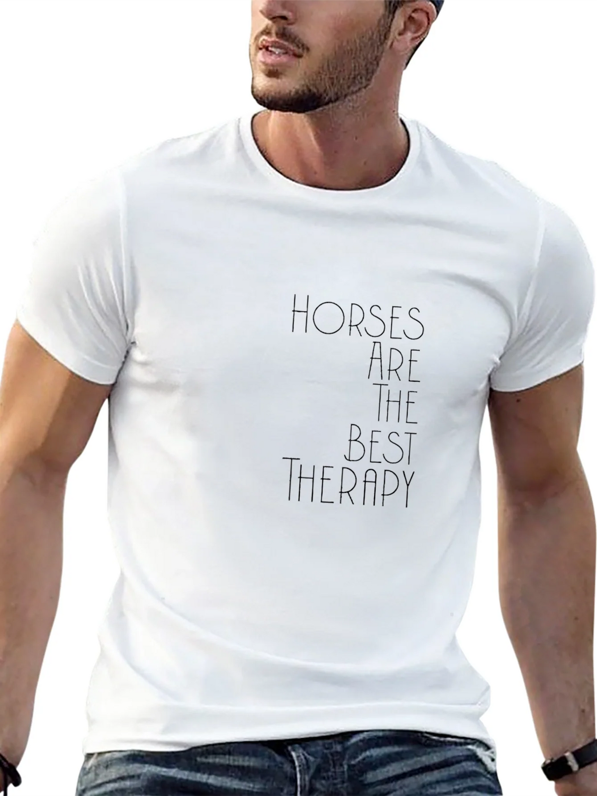 Horses Are The Best Therapy Black T-Shirt product image 8