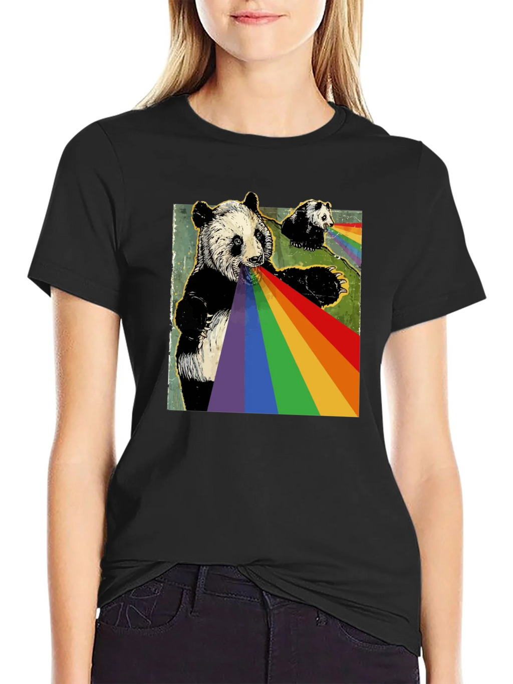Panda Rainbow T-Shirt - Unique Graphic Tee product image 1