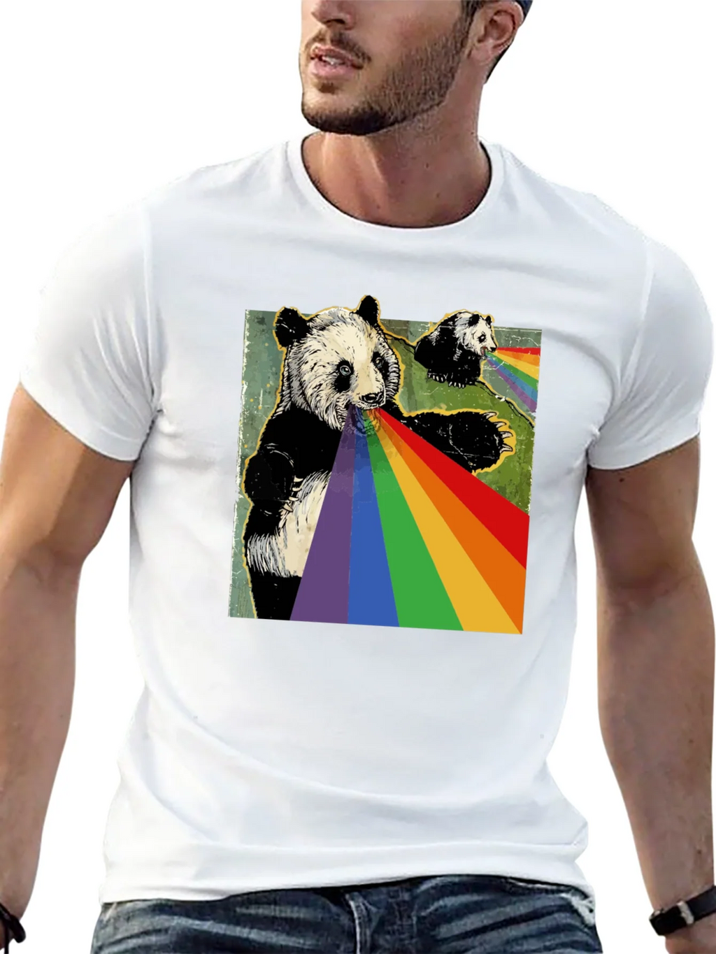 Panda Rainbow T-Shirt - Unique Graphic Tee product image 10