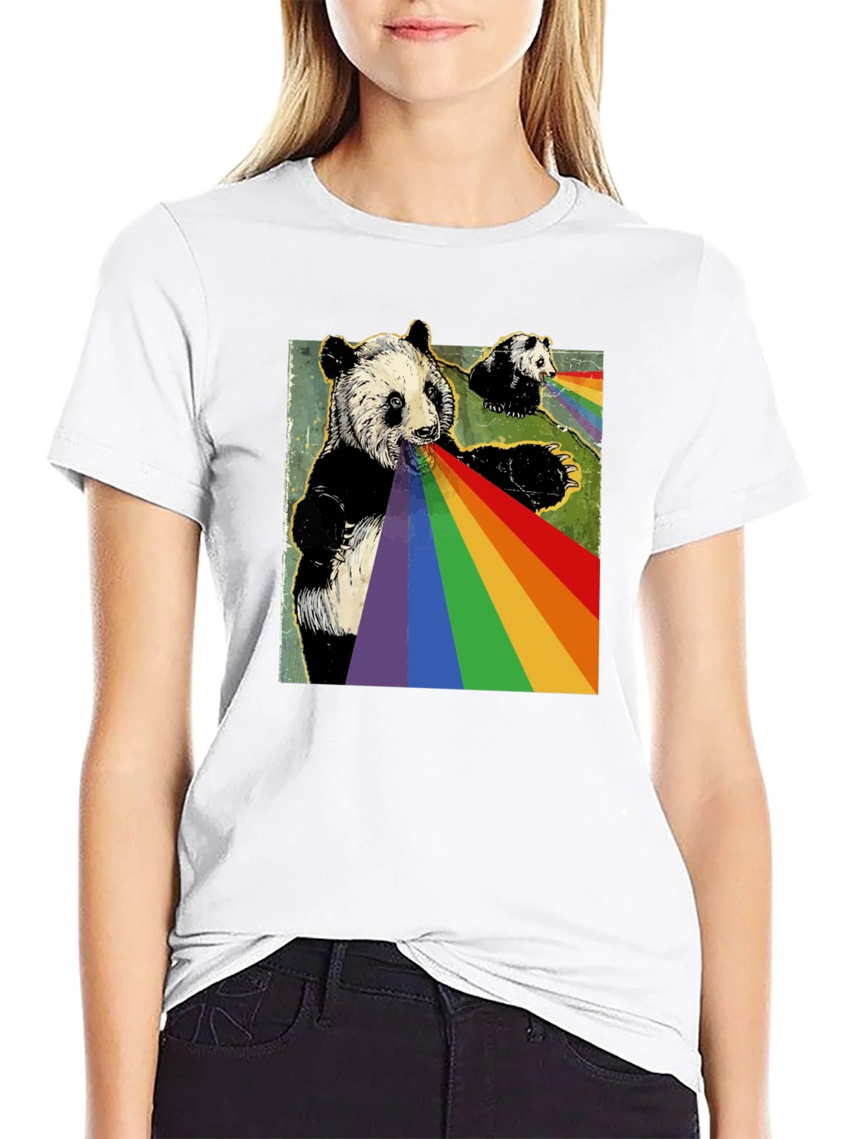 Panda Rainbow T-Shirt - Unique Graphic Tee product image 6