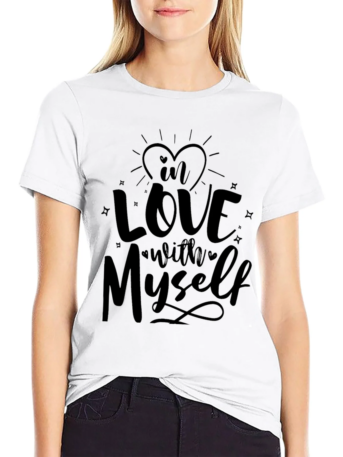 In Love with Myself Graphic Black Tee product image 6