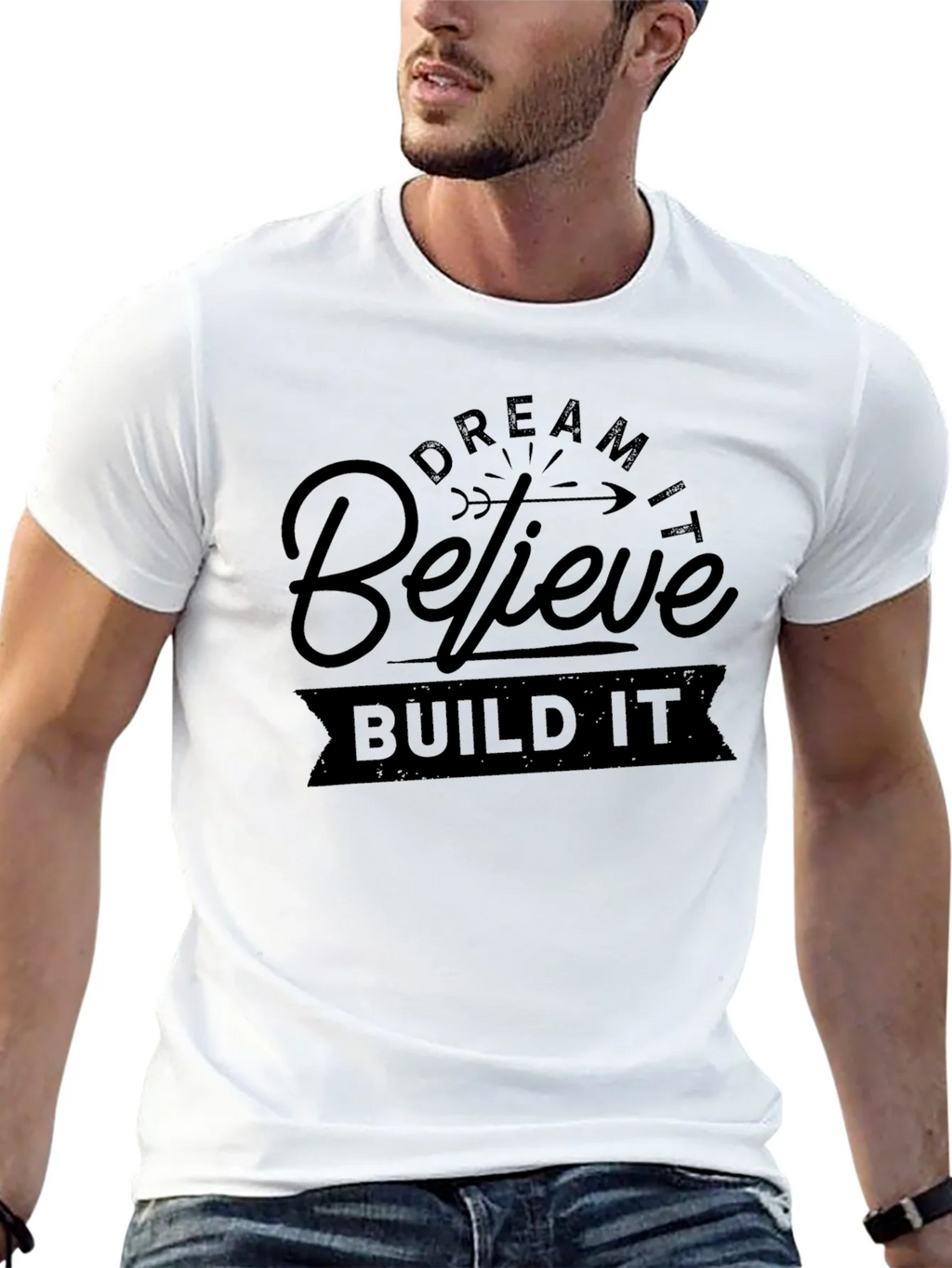 Dream Believe Build T-Shirt - Motivational Design product image 12
