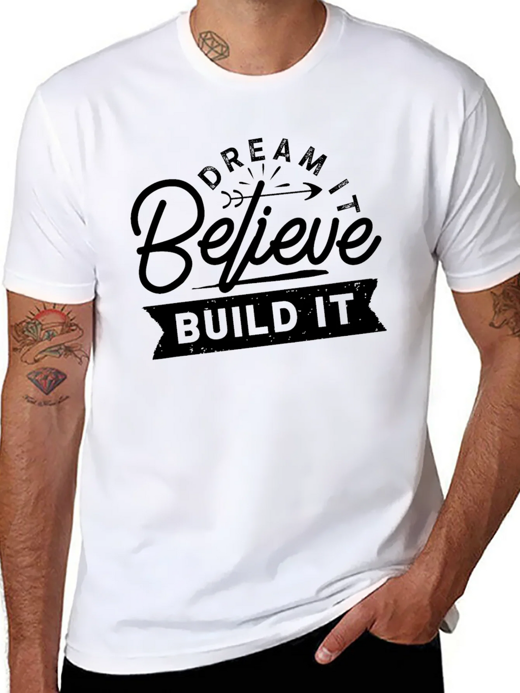 Dream Believe Build T-Shirt - Motivational Design product image 7