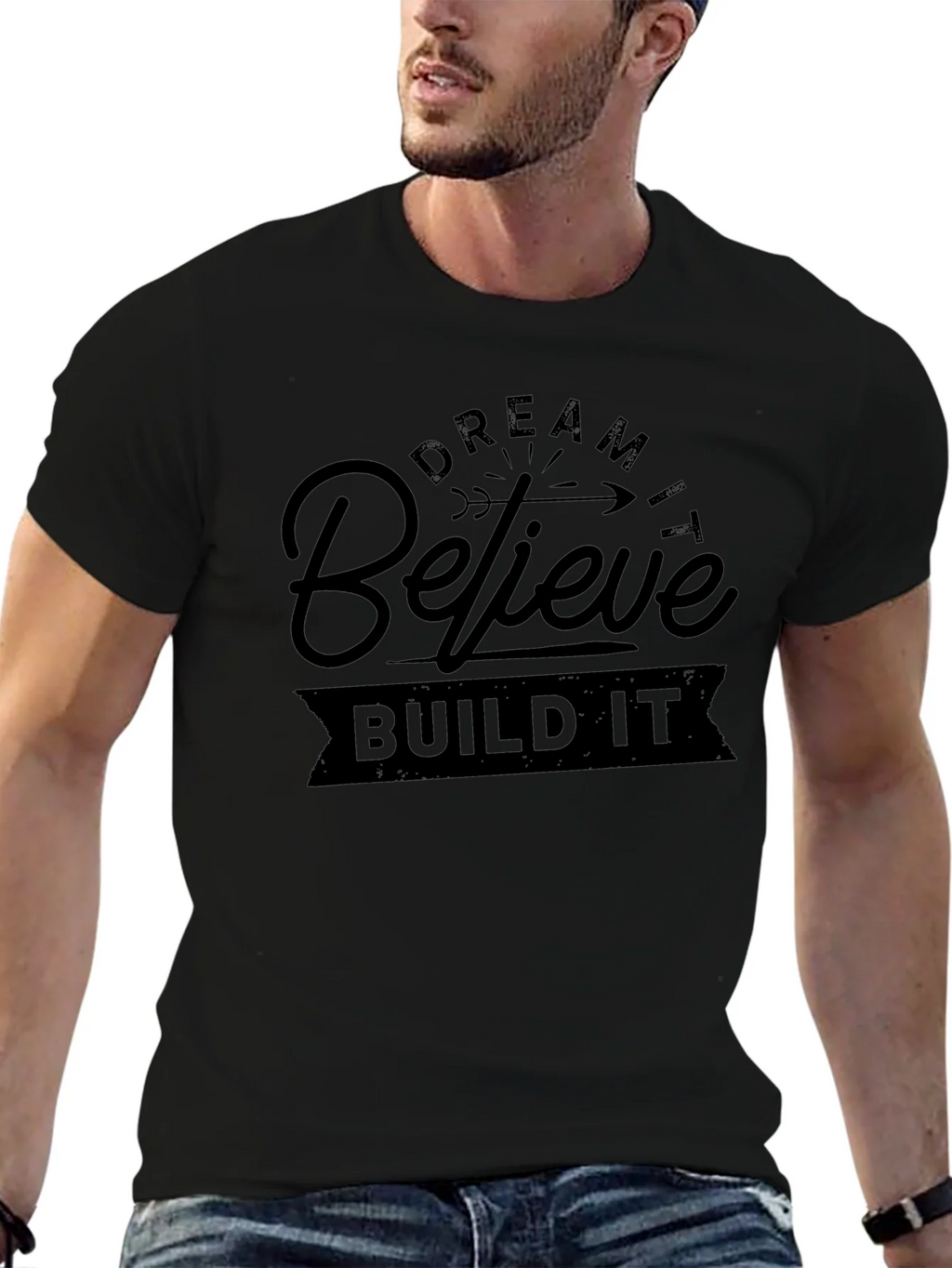 Dream Believe Build T-Shirt - Motivational Design product image 6