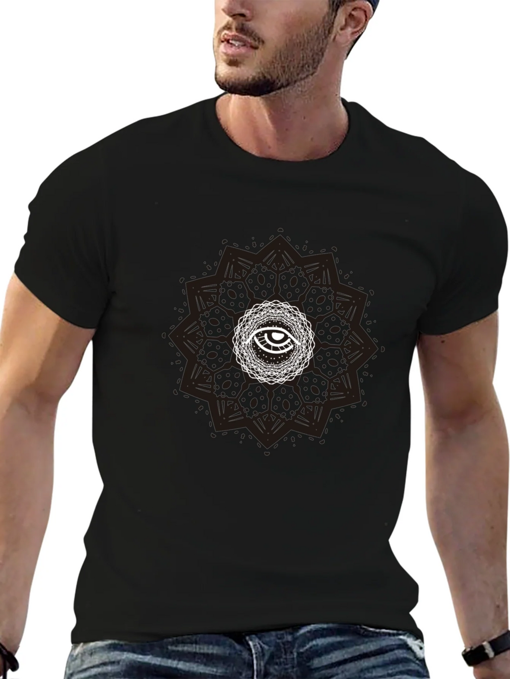 Eye Mandala Graphic Tee - Stylish Black T-Shirt product image 6