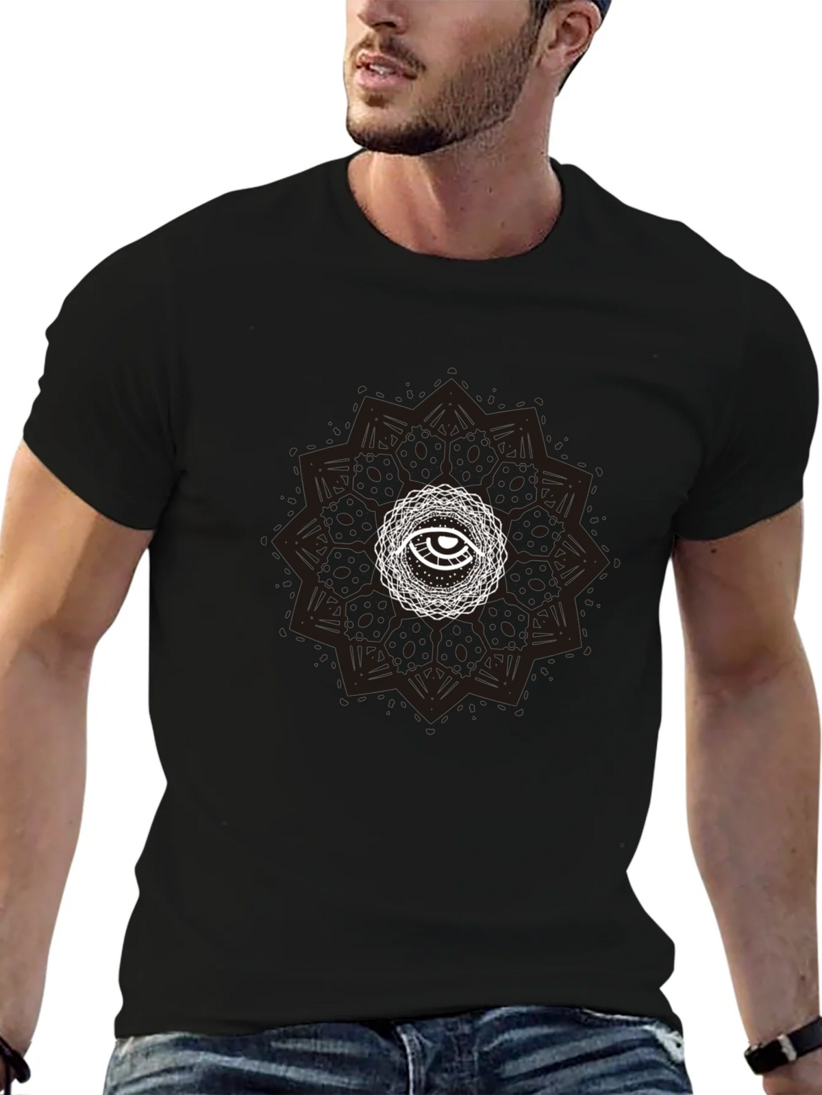 Eye Mandala Graphic Tee - Stylish Black T-Shirt product image 6
