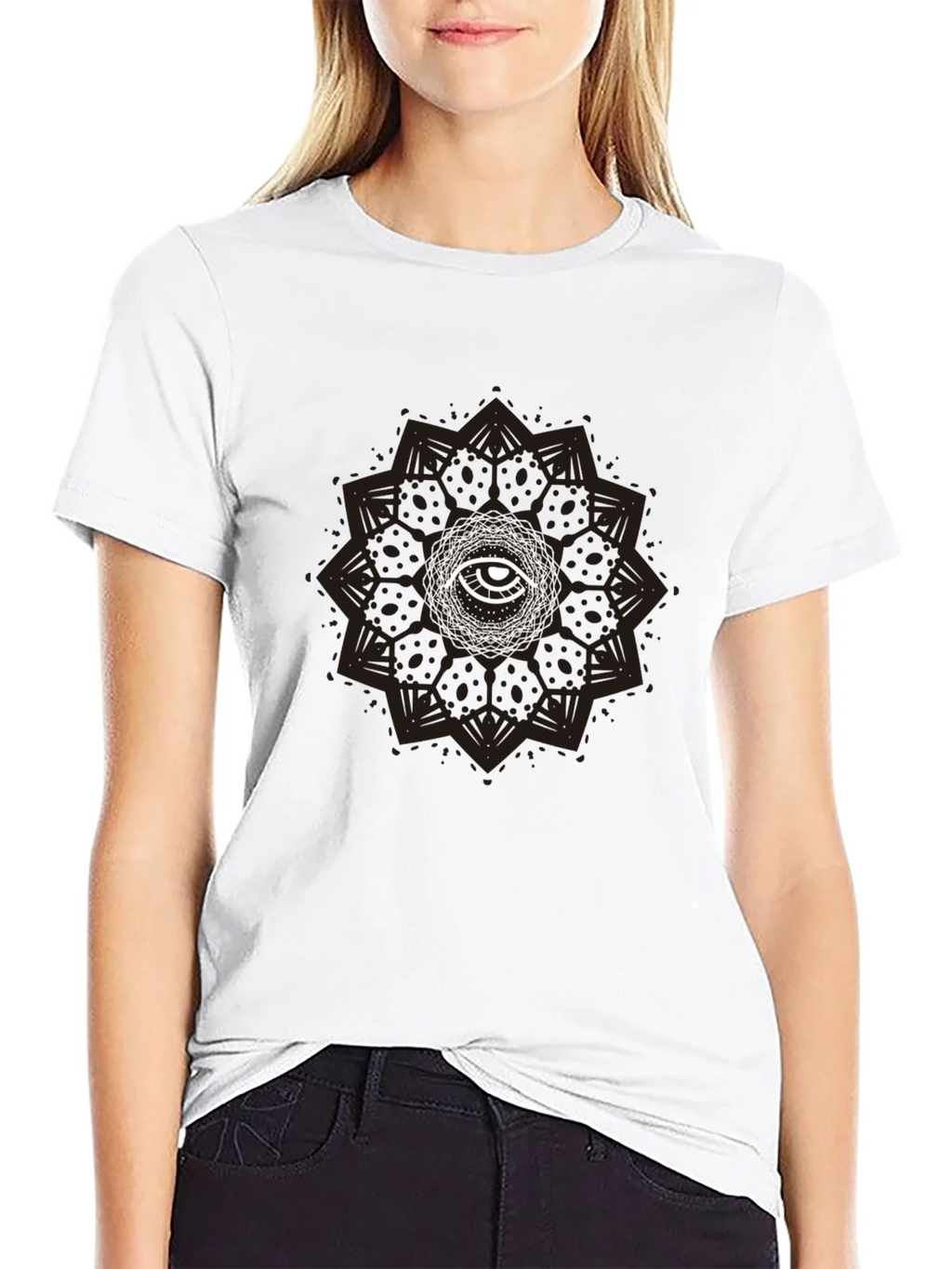 Eye Mandala Graphic Tee - Stylish Black T-Shirt product image 8
