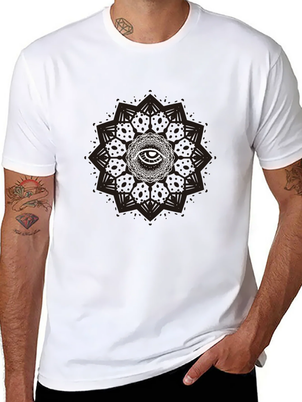 Eye Mandala Graphic Tee - Stylish Black T-Shirt product image 7