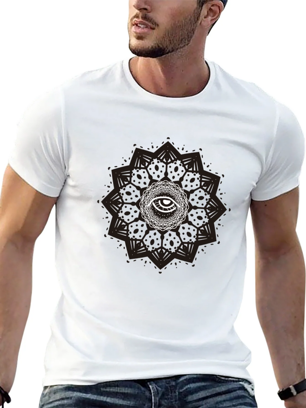 Eye Mandala Graphic Tee - Stylish Black T-Shirt product image 12