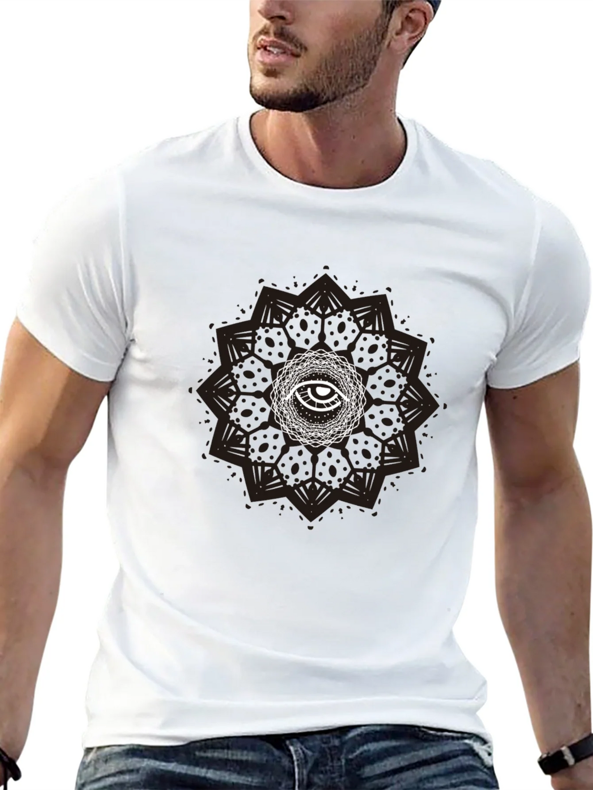 Eye Mandala Graphic Tee - Stylish Black T-Shirt product image 12