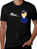Pilot and Plane Graphic T-Shirt product image 1