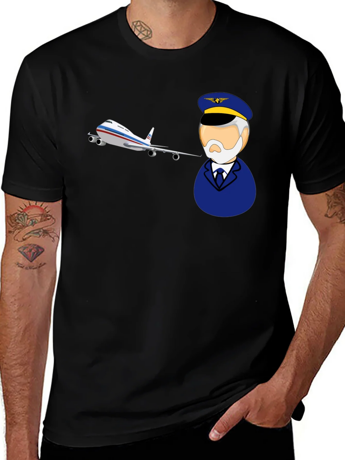 Pilot and Plane Graphic T-Shirt product image 1