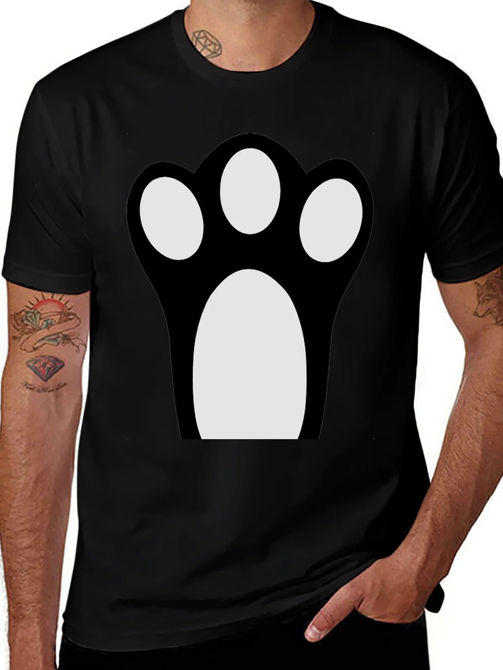 Fun Cat Paw Print Graphic Tee product image 1