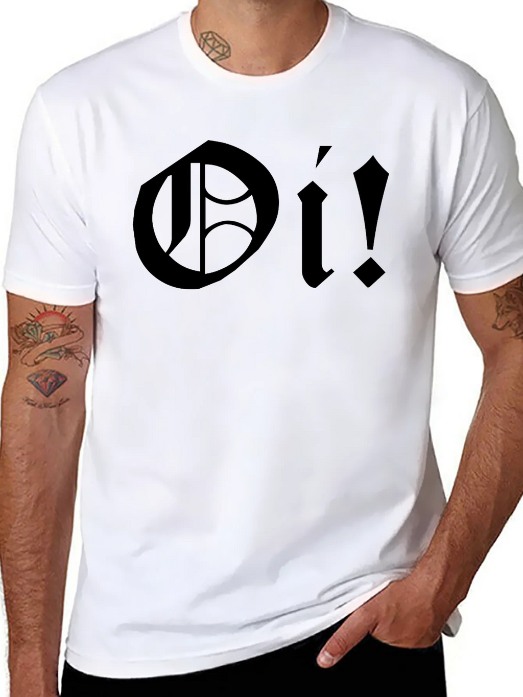 Oi! Black Graphic T-Shirt - Bold Punk Rock Style product image 7