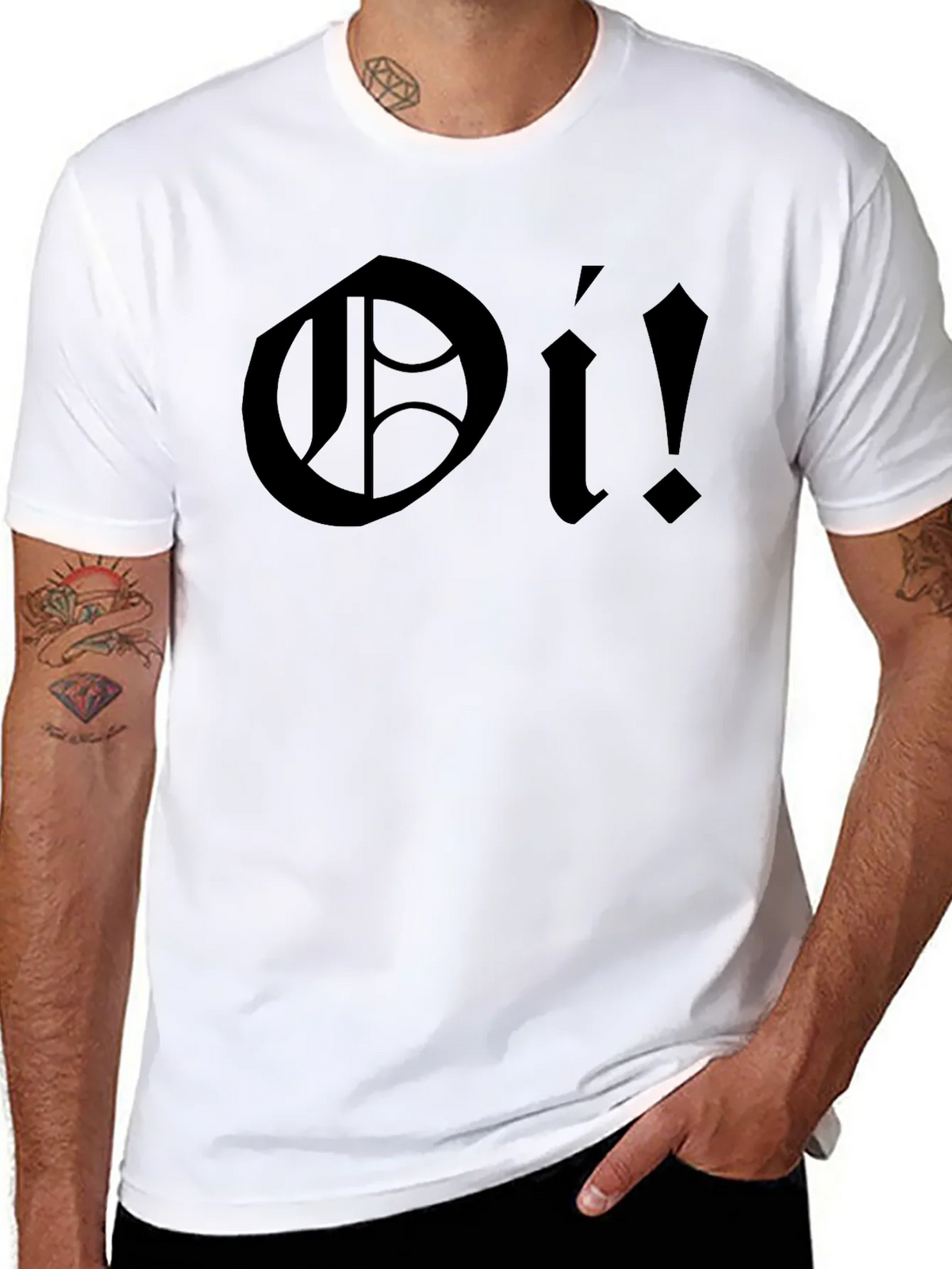 Oi! Black Graphic T-Shirt - Bold Punk Rock Style product image 7