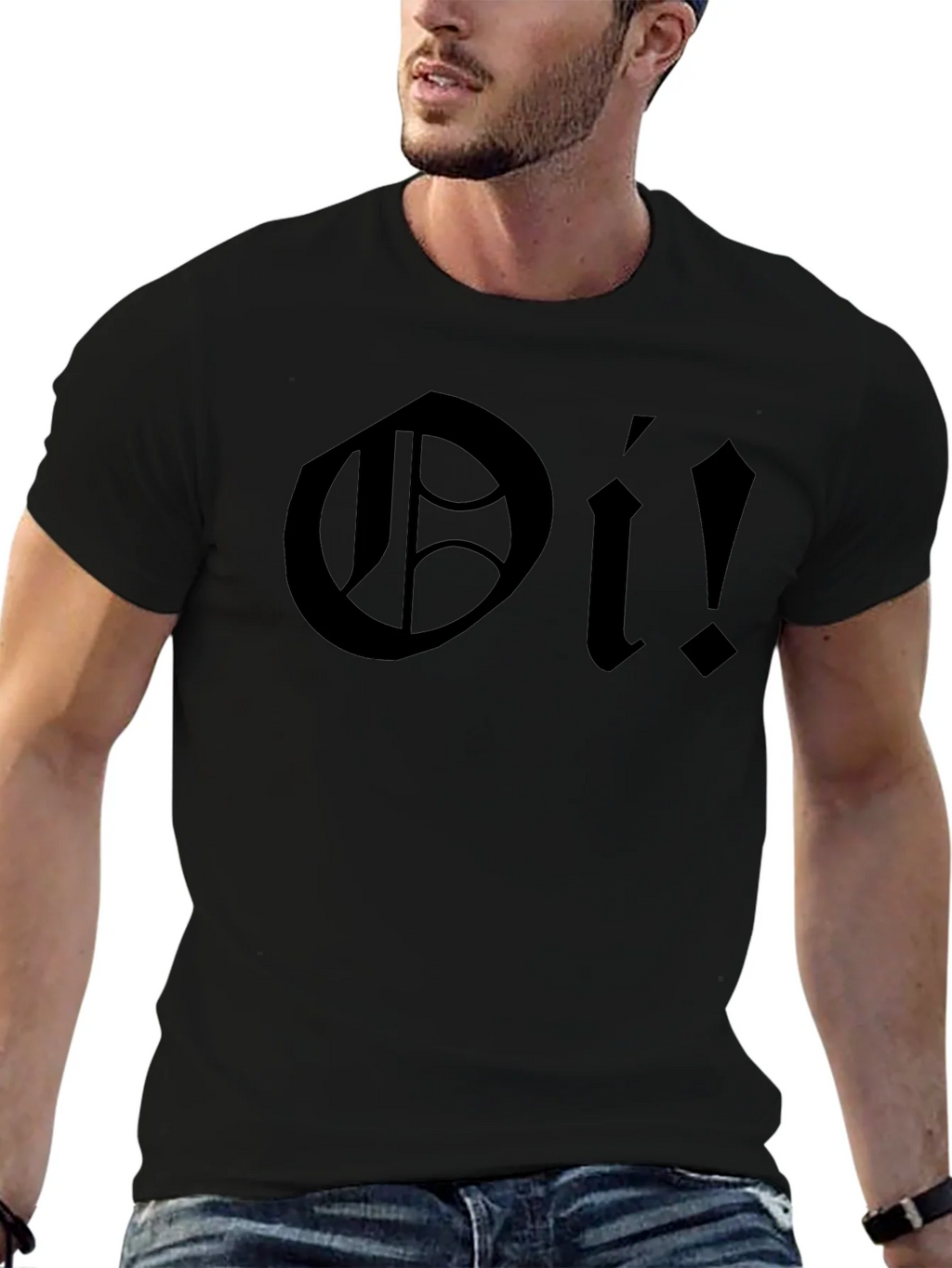 Oi! Black Graphic T-Shirt - Bold Punk Rock Style product image 6