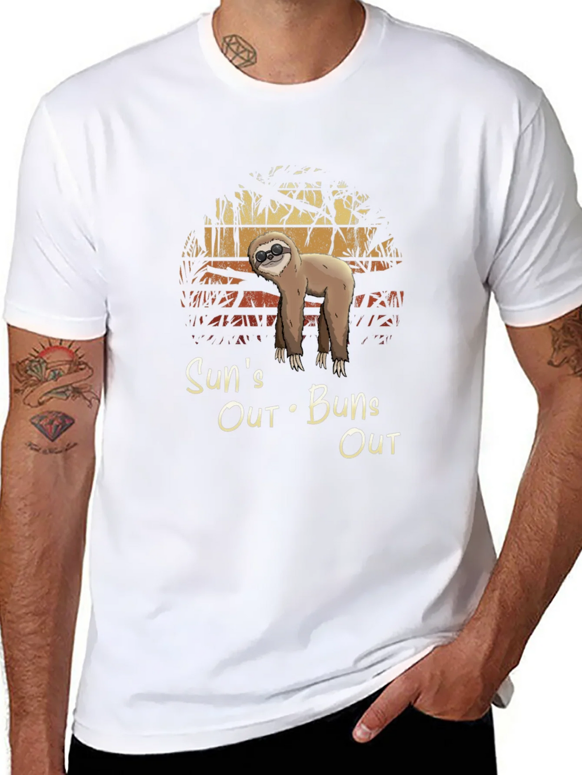 Suns Out Buns Sloth Graphic Tee product image 7