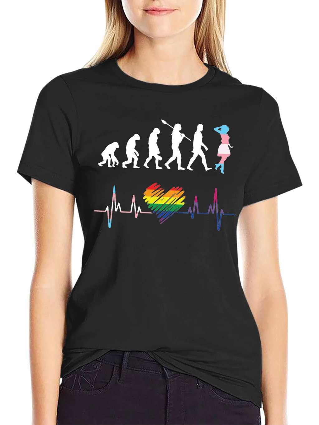 LGBTQ+ Evolution Heartbeat Graphic T-Shirt product image 2