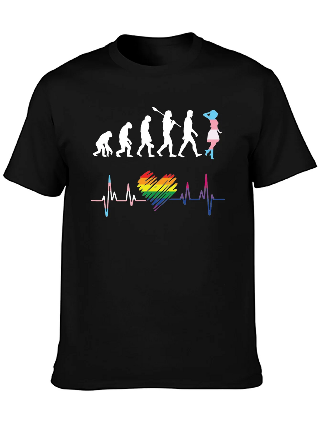 LGBTQ+ Evolution Heartbeat Graphic T-Shirt product image 3