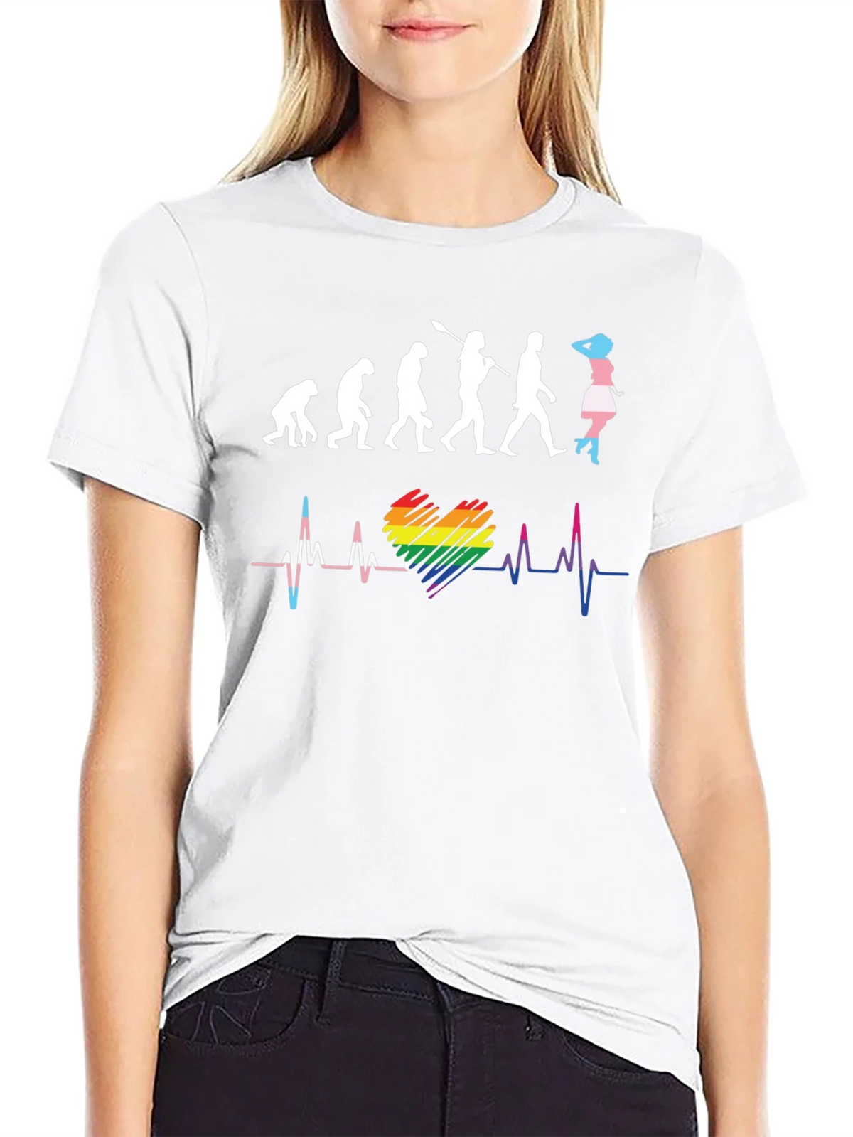 LGBTQ+ Evolution Heartbeat Graphic T-Shirt product image 8