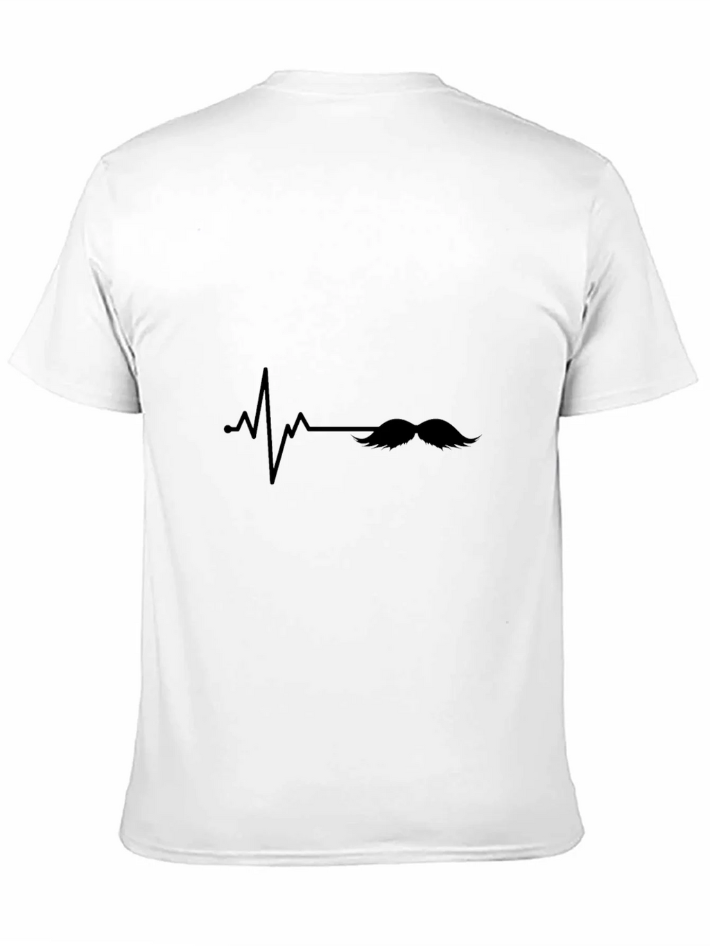 Mustache Heartbeat Graphic Tee - Black Casual T-Shirt product image 9