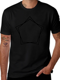 Geometric Pentagons Graphic Black T-Shirt product image 1