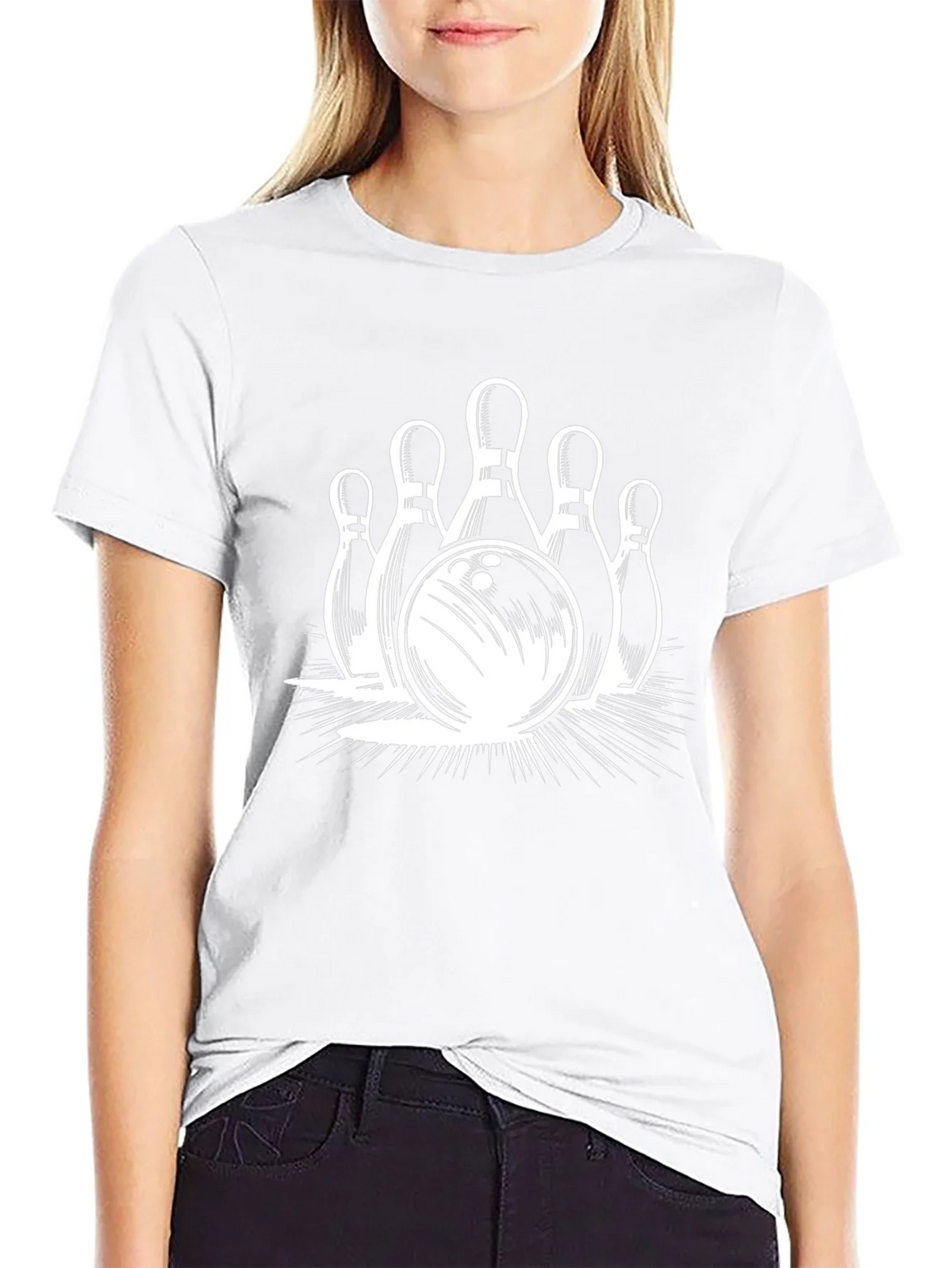 Bowling Strike Graphic Tee - Black Cotton T-Shirt product image 8